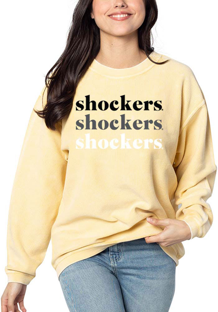Wichita State Shockers Womens Gold Corded Crew Sweatshirt