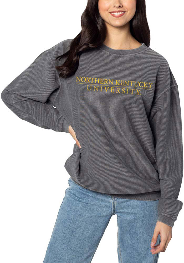 Northern Kentucky Norse Womens Charcoal Corded Crew Sweatshirt