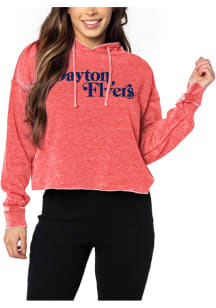 Dayton Flyers Womens Cardinal Campus Cropped Hooded Sweatshirt