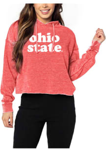 Ohio State Buckeyes Womens Cardinal Campus Cropped Hooded Sweatshirt