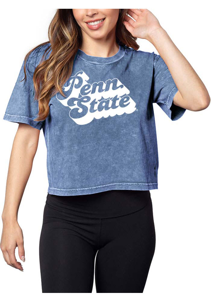 Penn State Nittany Lions Womens Navy Blue Short N Sweet Crop Short Sleeve T-Shirt