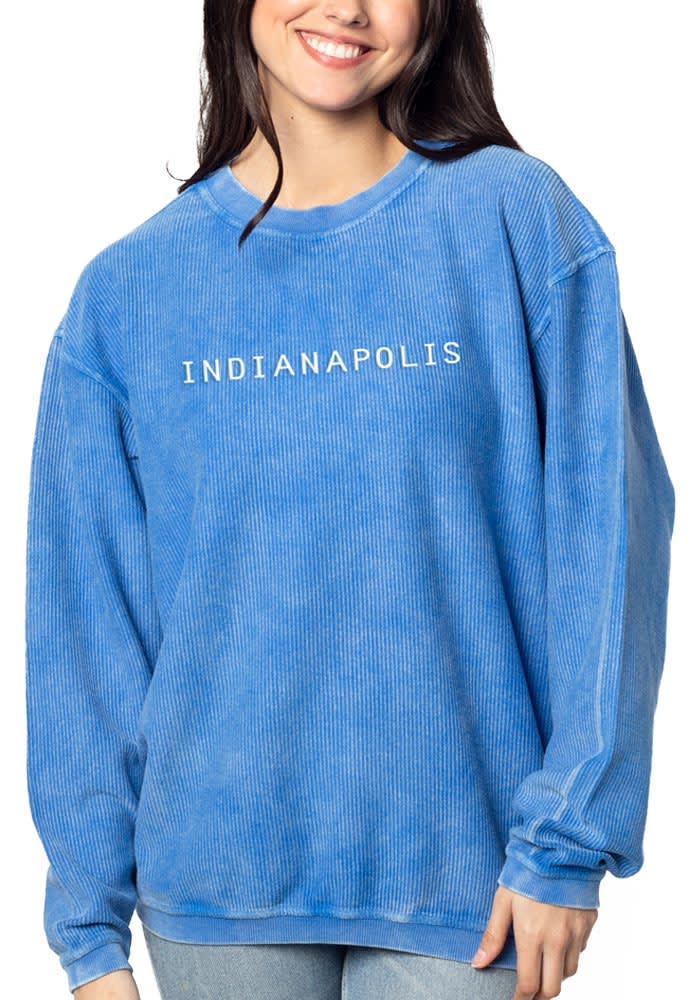 Indianapolis Womens Blue Corded Crew Sweatshirt