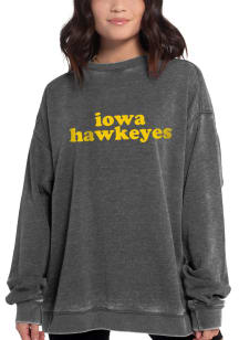 Iowa Hawkeyes Womens Charcoal Campus Crew Sweatshirt