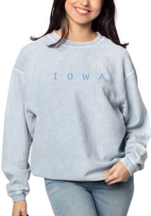 Iowa Womens Light Blue Corded Crew Sweatshirt