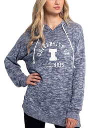 Illinois Fighting Illini Womens Navy Blue Cozy Tunic Hooded Sweatshirt