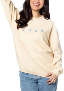 Iowa Womens Ivory Corded Crew Sweatshirt
