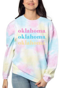 Oklahoma Sooners Womens White Corded Crew Sweatshirt