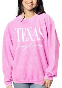 Texas Longhorns Womens Pink Corded Crew Sweatshirt