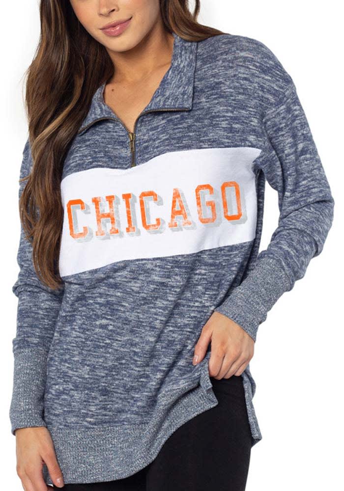 Chicago Womens Grey 1/4 Zip 1/4 Zip Pullover