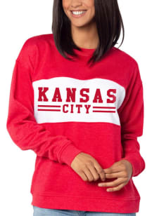 Kansas City Womens Red Penant Sweatshirt Crew Sweatshirt