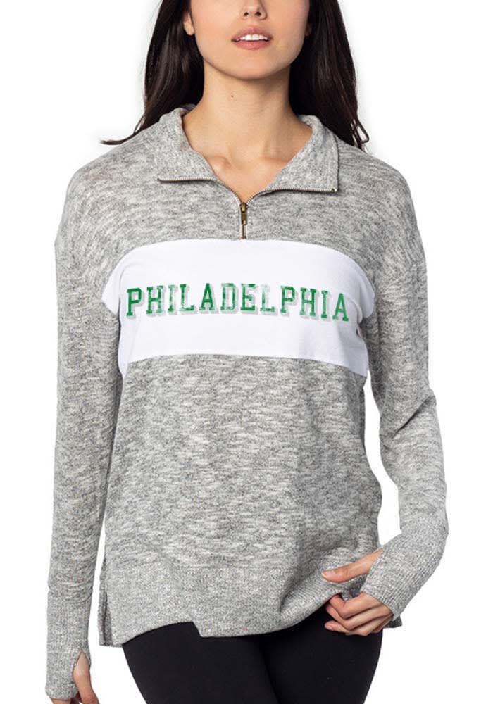 Philadelphia Womens Grey 1/4 Zip 1/4 Zip Pullover