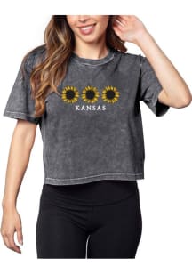 Kansas Womens Grey Short N Sweet Short Sleeve T-Shirt