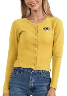 Missouri Tigers Womens Gold Button Front Long Sleeve Cardigan