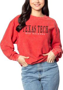 Texas Tech Red Raiders Womens Red Corded Crew Sweatshirt