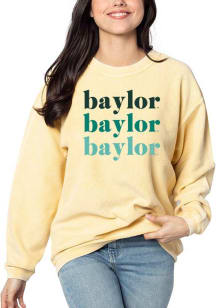 Baylor Bears Womens Gold Corded Crew Sweatshirt