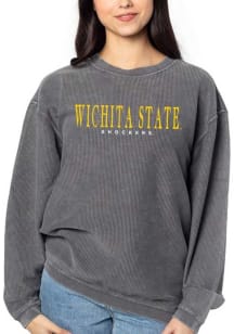 Wichita State Shockers Womens Charcoal Corded Crew Sweatshirt