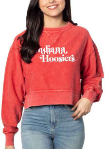 Indiana Hoosiers Womens Crimson Corded Boxy Crew Sweatshirt