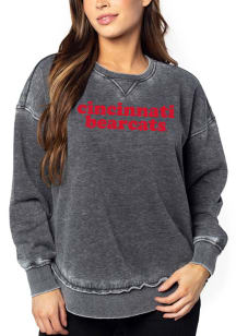 Cincinnati Bearcats Womens Charcoal Campus Rounded Bottom Crew Sweatshirt
