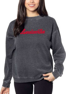 Louisville Cardinals Womens Charcoal Campus Crew Sweatshirt