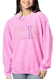 Ohio Womens Pink Corded Crew Sweatshirt