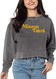 Missouri Tigers Womens Charcoal Corded Boxy Crew Sweatshirt