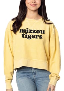 Missouri Tigers Womens Gold Corded Boxy Crew Sweatshirt