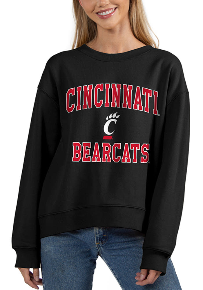 Cincinnati Bearcats Womens Black Old School Crew Sweatshirt
