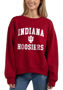 Indiana Hoosiers Womens Crimson Old School Crew Sweatshirt