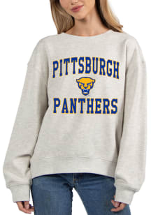 Pitt Panthers Womens Grey Old School Crew Sweatshirt