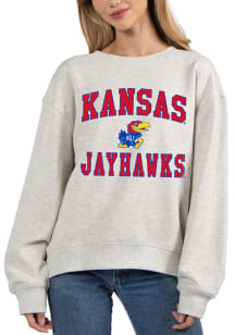 Kansas Jayhawks Womens Grey Old School Crew Sweatshirt