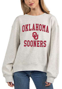 Oklahoma Sooners Womens Grey Old School Crew Sweatshirt