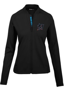 Levelwear Miami Marlins Womens Black Ezra Long Sleeve Track Jacket