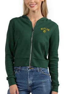 Baylor Bears Womens Green Cropped Long Sleeve Full Zip Jacket