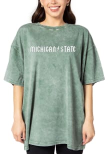 Michigan State Spartans Womens Green Band Short Sleeve T-Shirt