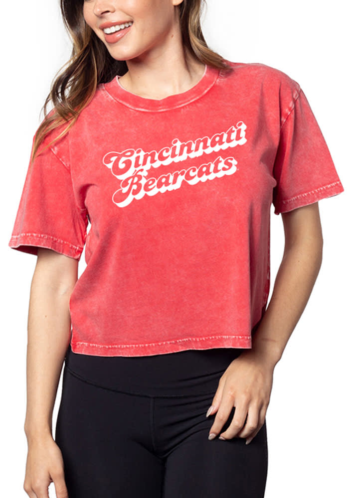 Cincinnati Bearcats Womens Cardinal Short N Sweet Crop Short Sleeve T-Shirt
