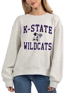 K-State Wildcats Womens Grey Old School Crew Sweatshirt