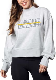 Michigan Wolverines Womens Grey Hailey Crew Sweatshirt