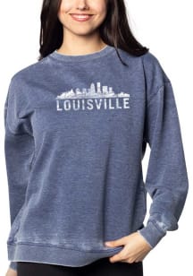 Louisville Womens Navy Blue Campus Crew Crew Sweatshirt