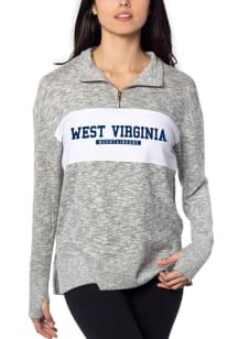 West Virginia Mountaineers Womens Grey Cozy 1/4 Zip Pullover