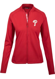 Levelwear Philadelphia Phillies Womens Red Ezra Long Sleeve Track Jacket