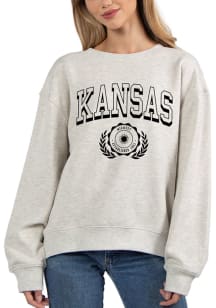 Kansas Ash Grey Old School Long Sleeve Crew Sweatshirt