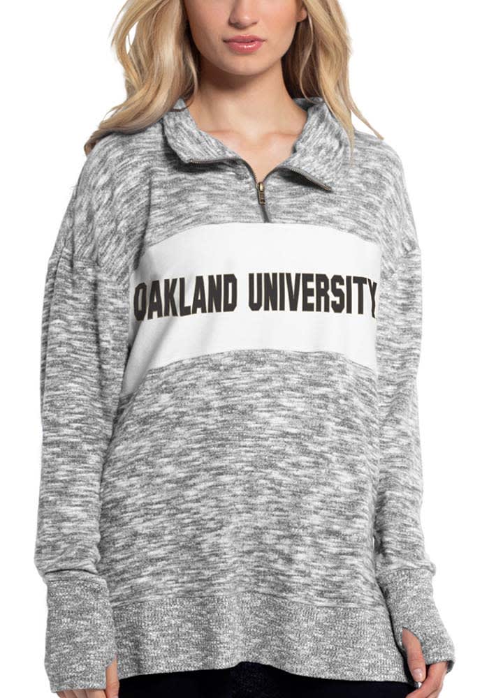 Oakland University Golden Grizzlies Womens Grey Cozy 1/4 Zip Pullover