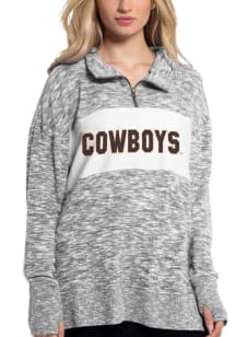 Oklahoma State Cowboys Womens Grey Cozy 1/4 Zip Pullover