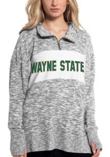 Wayne State Warriors Womens Grey Cozy 1/4 Zip Pullover