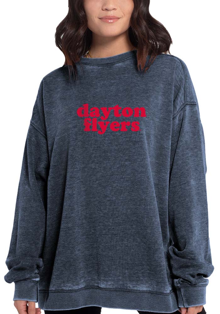 Dayton Flyers Womens Navy Blue Campus Crew Sweatshirt