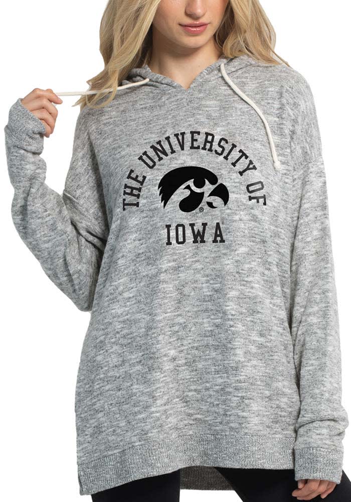Iowa Hawkeyes Womens Grey Cozy Tunic Hooded Sweatshirt