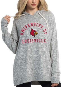 Louisville Cardinals Womens Grey Cozy Tunic Hooded Sweatshirt