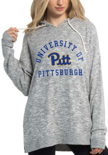 Pitt Panthers Womens Grey Cozy Tunic Hooded Sweatshirt