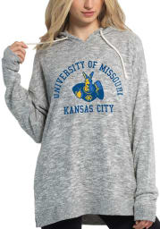 UMKC Roos Womens Grey Cozy Tunic Hooded Sweatshirt