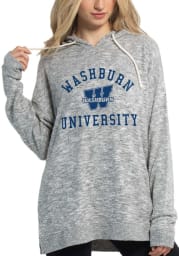Washburn Ichabods Womens Grey Cozy Tunic Hooded Sweatshirt